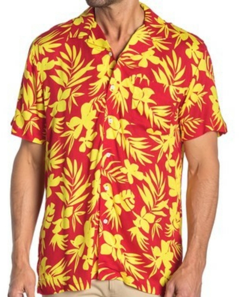 Mens Onia Vacation Shirt Flame Button Down NWT - Picture 1 of 6